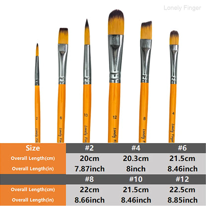 Chromix – 6pcs Orange Nylon Paint Brush Set