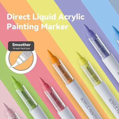 HueLinx – 9 Piece Soft Brush Acrylic Marker Set