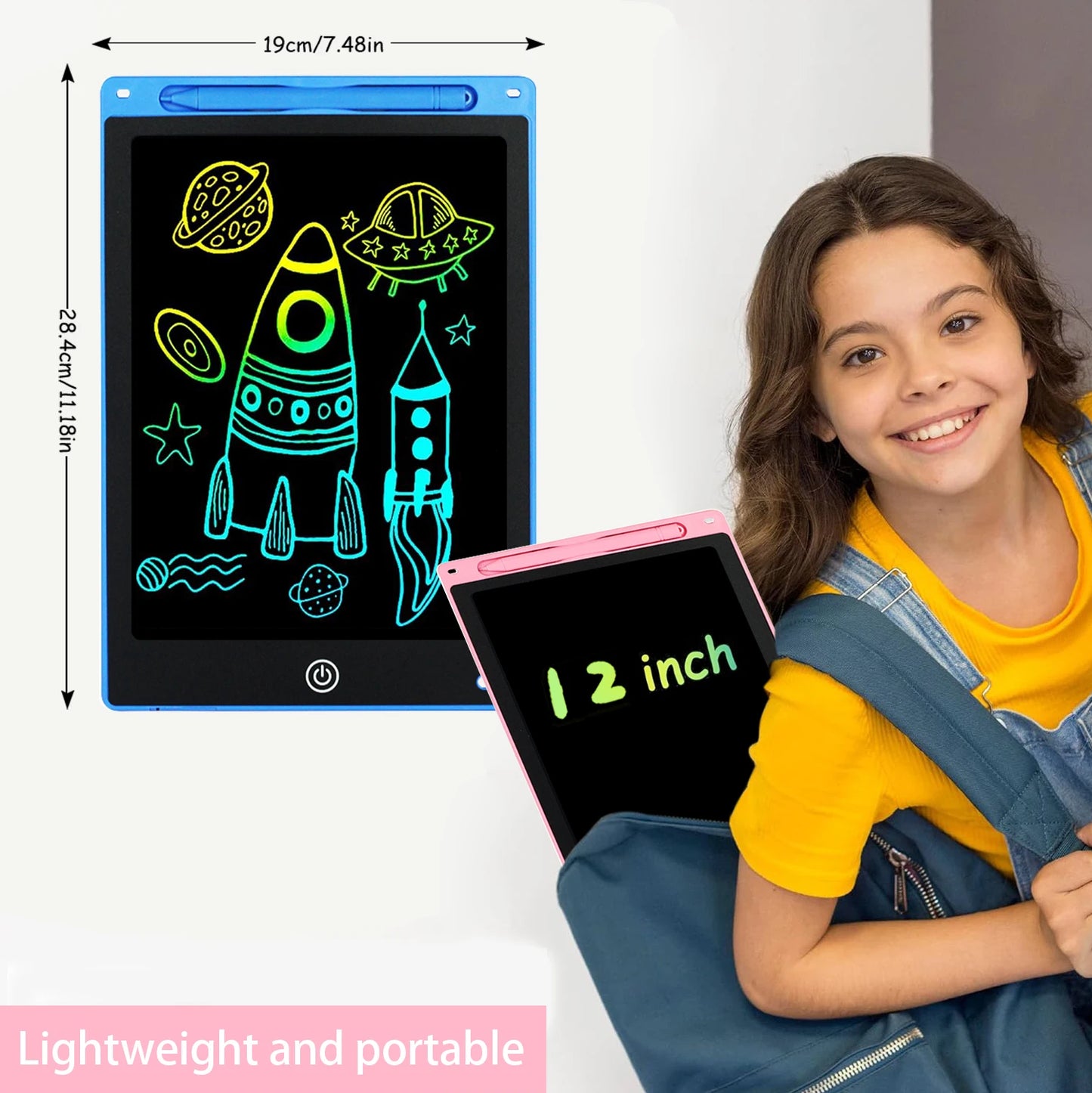 ScribbleGlow – 12-Inch LCD Writing & Drawing Tablet for Kids