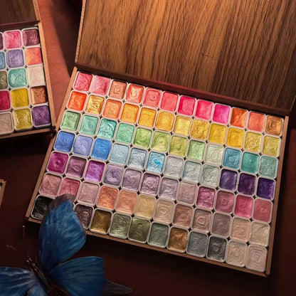 AureliArte – 120 Colors Professional Glitter Watercolor Paint Set