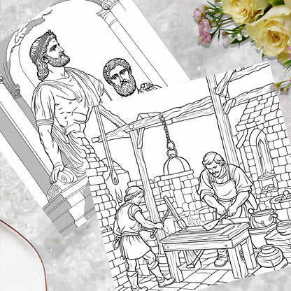 HeritageHue – Ancient Western Floral Coloring Book for Adults