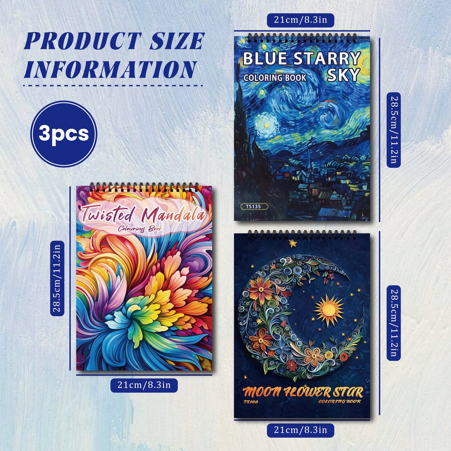 ColorPro – 3-Piece Adult Coloring Book Set