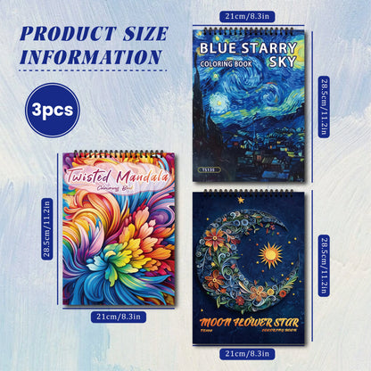 ColorPro – 3-Piece Adult Coloring Book Set