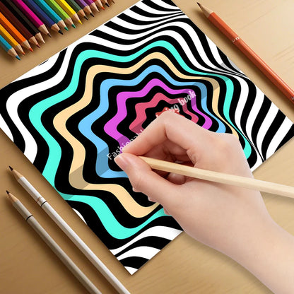 DepthHue – Stereoscopic Pattern Adult Coloring Book