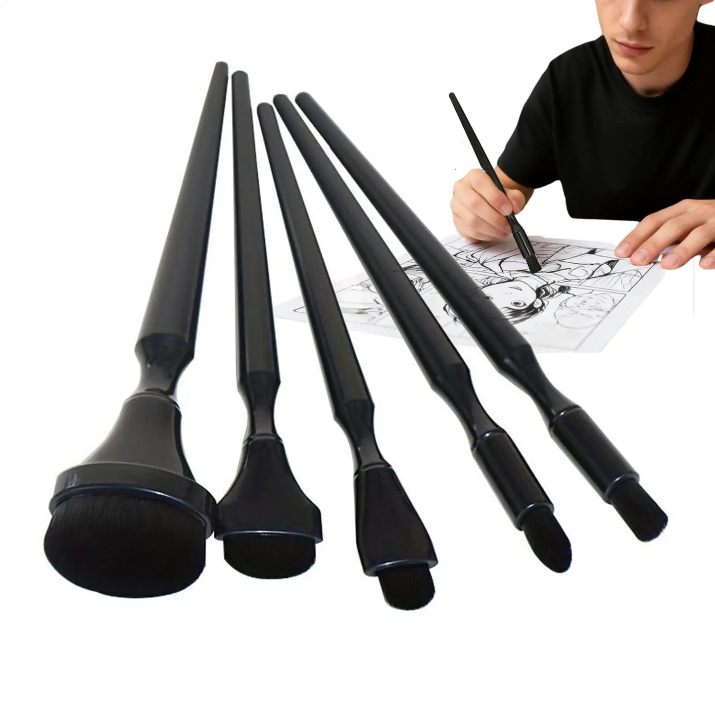 BlendyArt – 5-Piece Charcoal Drawing Brush Set