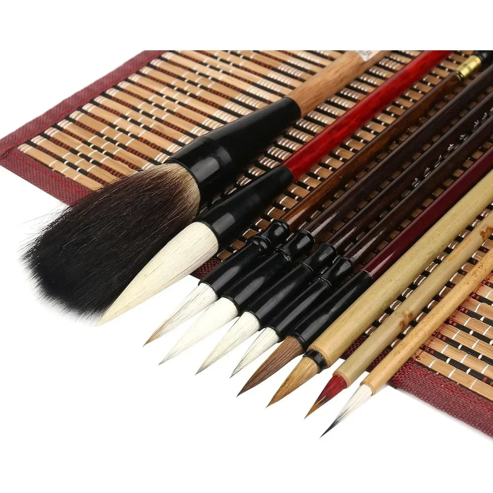 ArtNatura – Watercolor Brush Set with Bamboo Roll Holder