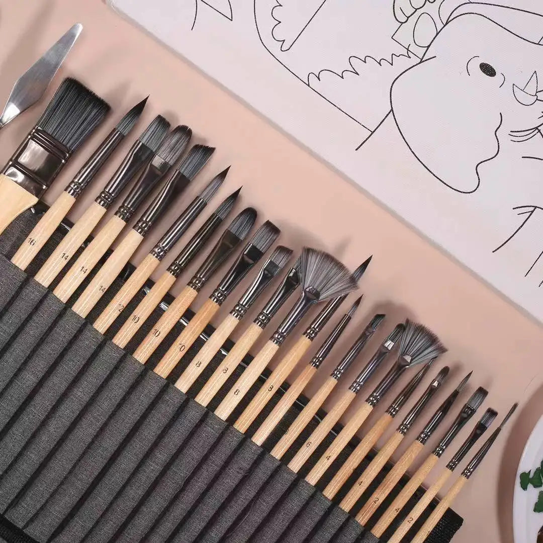 Brushly – 24PCS Nylon Hair Artist Paint Brush Set