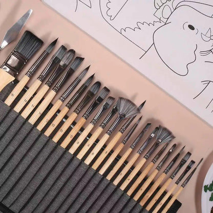Brushly – 24PCS Nylon Hair Artist Paint Brush Set
