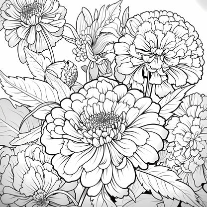BloomedEase – 20-Page Adult Flower Coloring Book