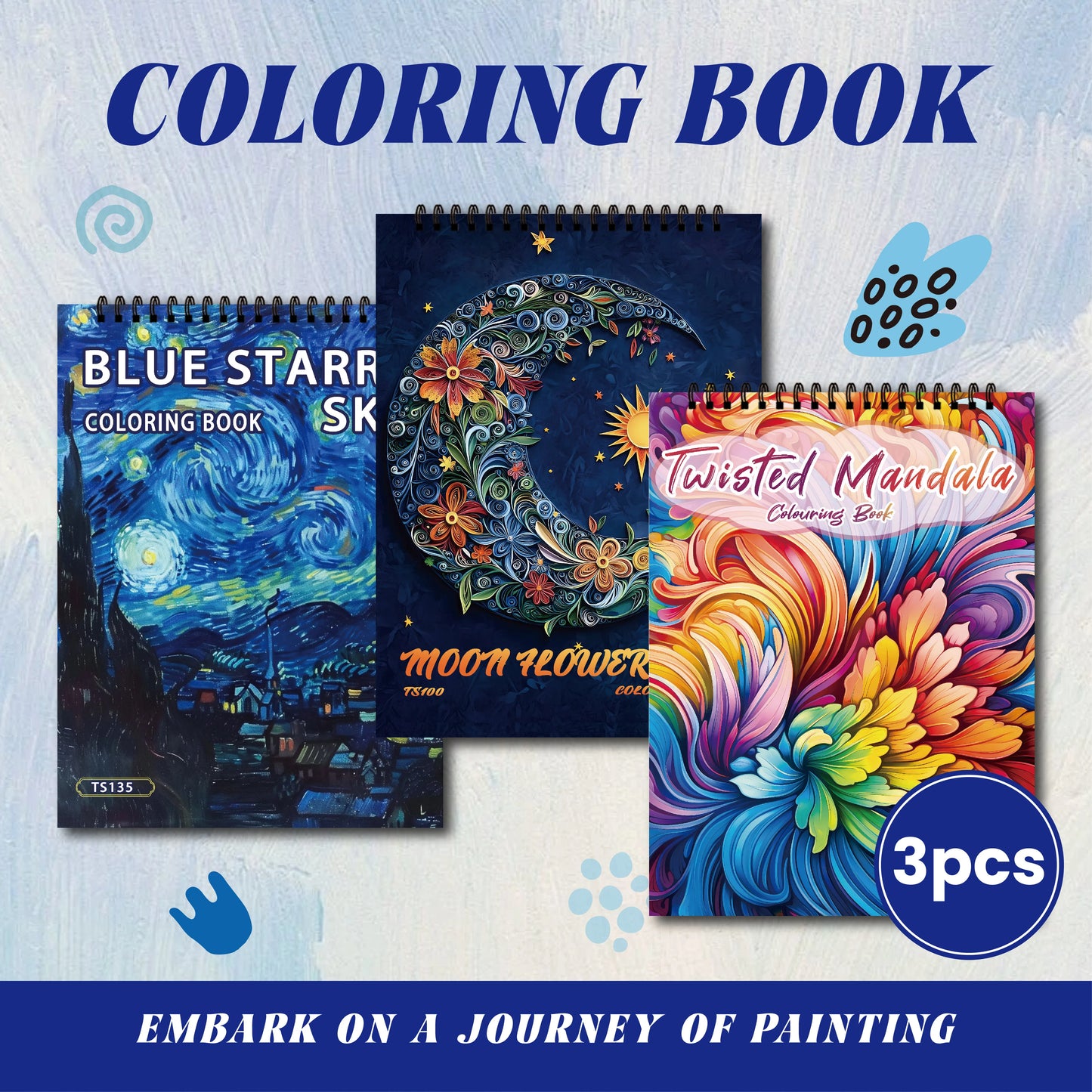 ColorPro – 3-Piece Adult Coloring Book Set