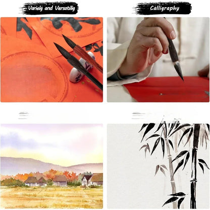 ArtNatura – Watercolor Brush Set with Bamboo Roll Holder