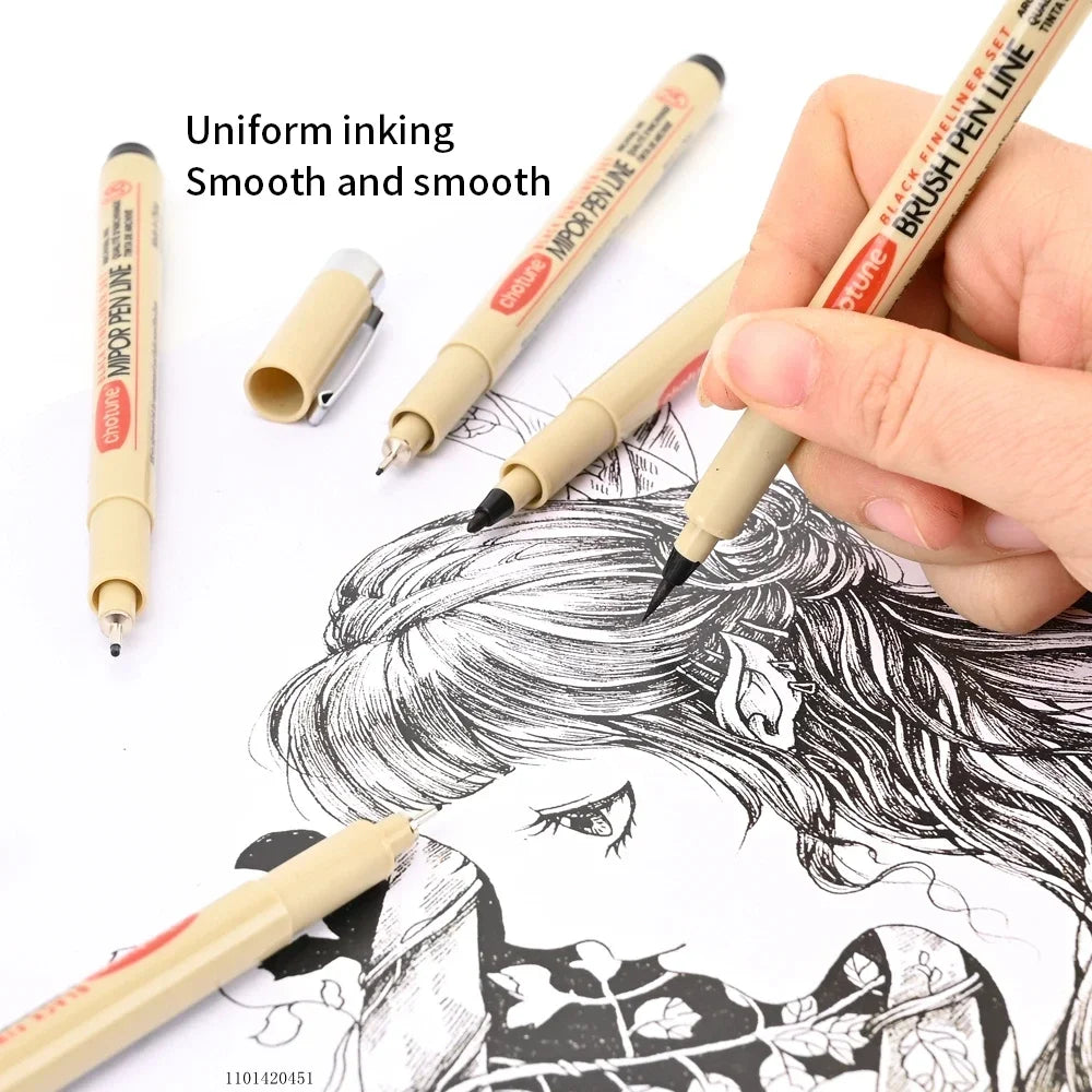 Inkspire – 12-Piece Pigment Liner Marker Set