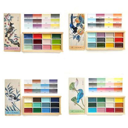 Aquarell – 12-Color Professional Watercolor Wooden Box Set