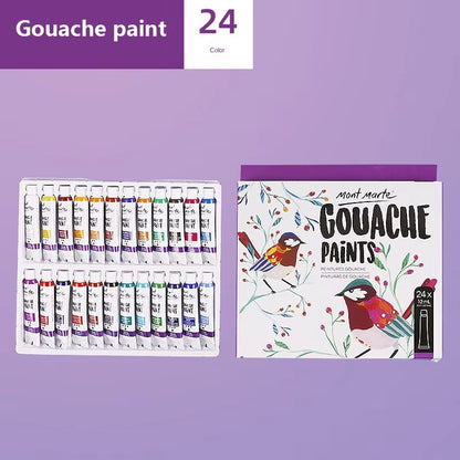 24-Color Gouache & Watercolor Set