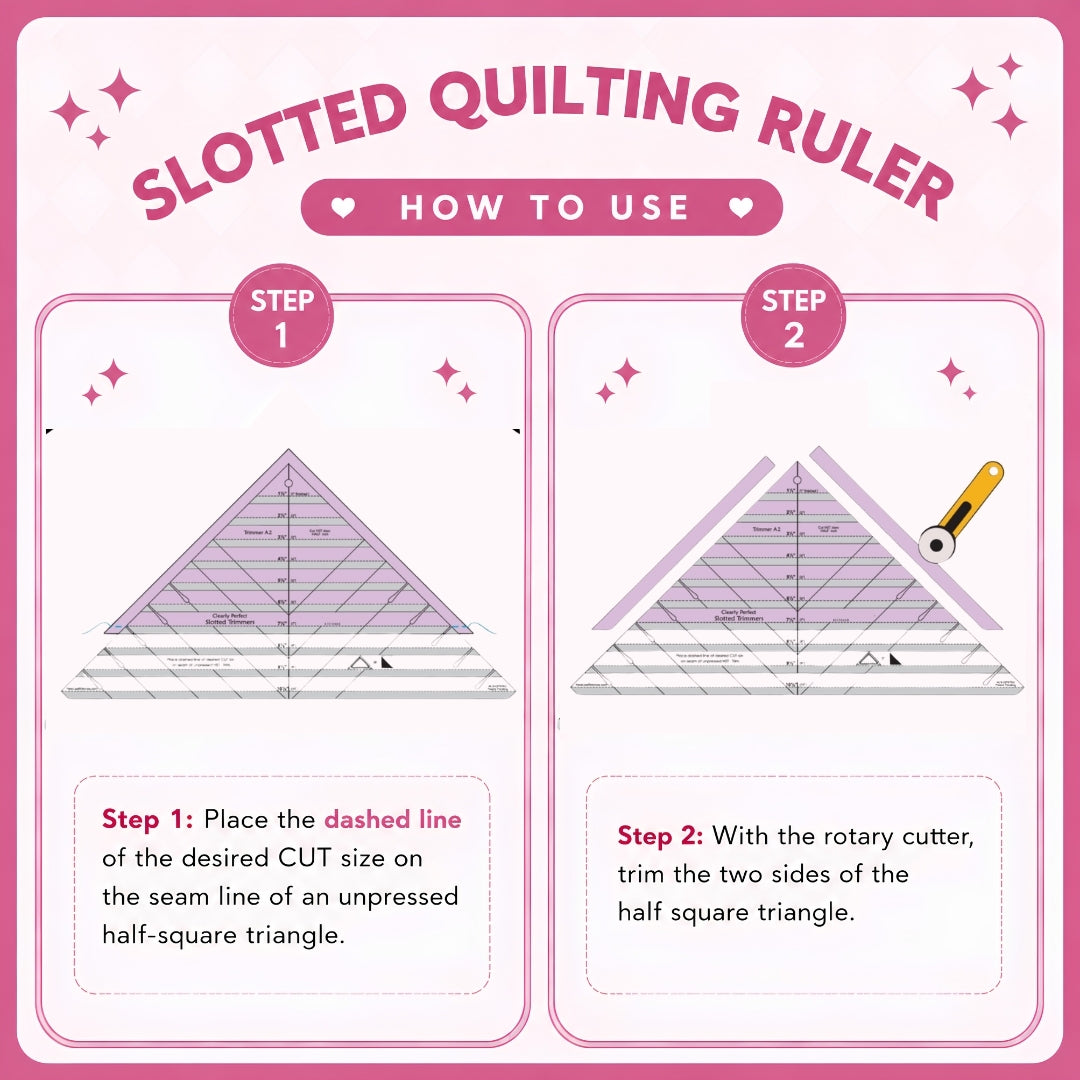 Slotted Quilting Ruler - Cut Perfect Triangles
