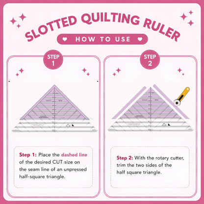 Slotted Quilting Ruler - Cut Perfect Triangles