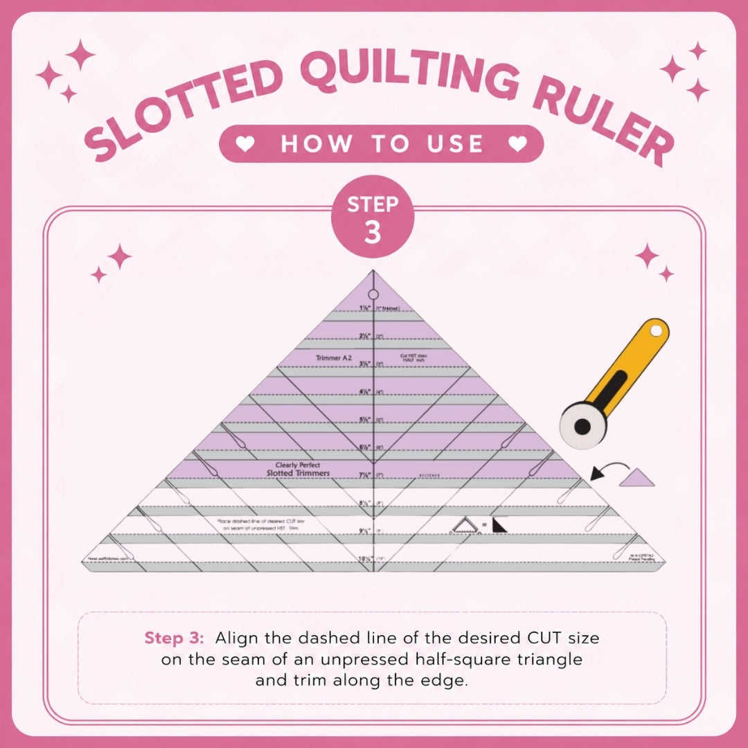 Slotted Quilting Ruler - Cut Perfect Triangles